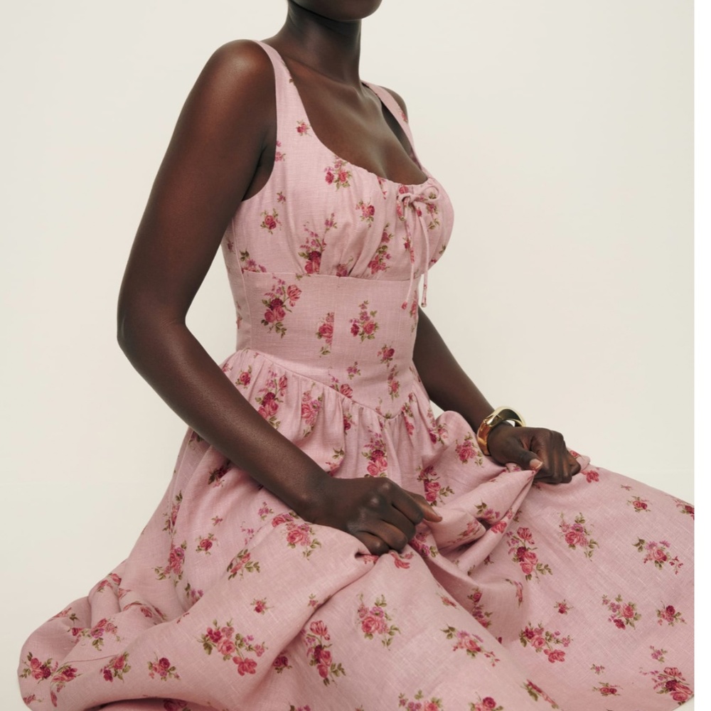 NWT Reformation Balia Linen Dress - Tea Time
